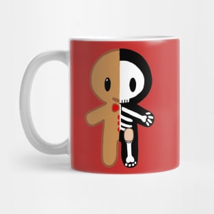 Gingerbread Man Skeleton with Ostomy Bag (Red) Mug